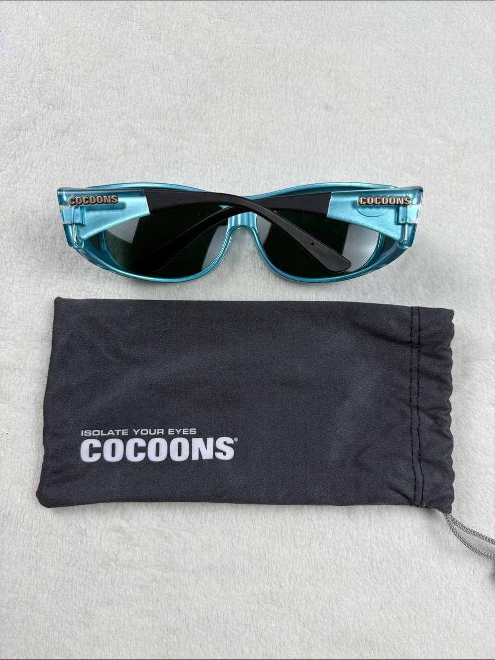COCOONS SlimLine Sunglasses Teal with Black Case Size Medium